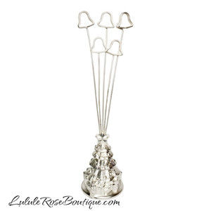 Christmas tree Photo Holder Metal decorated tree five bell shaped holders NEW